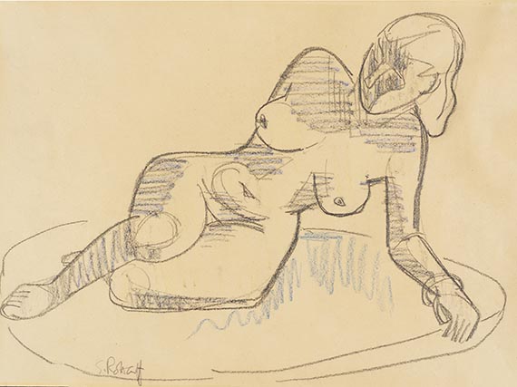 Karl Schmidt-Rottluff - Weiblicher liegender Akt
