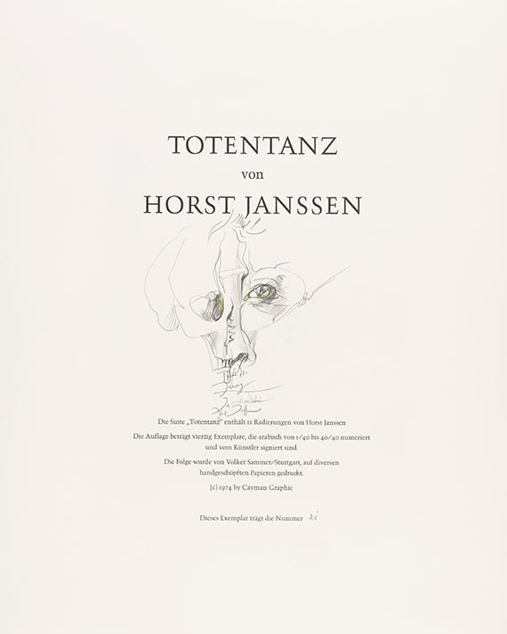 Horst Janssen - Mappe: Totentanz (11 Blatt)