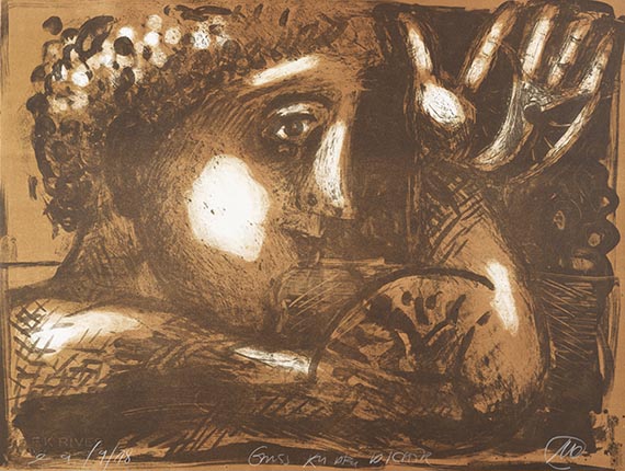 Markus Lüpertz - Kunstpreis der Künstler 1987 für H. C. Artmann. - Dabei: Sieben über ML