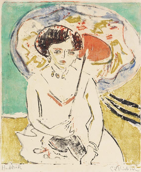 Ernst Ludwig Kirchner - Dodo mit japanischem Schirm