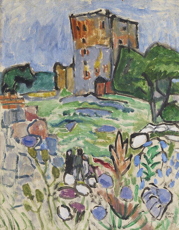 Gabriele Münter - Landschaft mit Turm