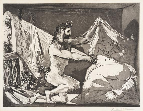 Pablo Picasso - Faune dévoilant une dormeuse (Jupiter et Antiope, d’après Rembrandt)
