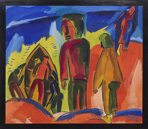 Karl Schmidt-Rottluff - Fischer auf der Düne - Cornice
